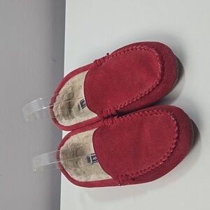 Lands End Red Moccasin Slippers